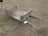 Antique wood wheelbarrow