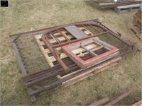 Antique metal bed frame, 48", & wood