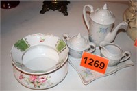 Ceramic Spitoon & Tea Set