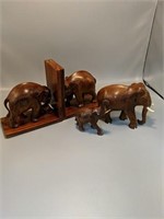 Hand carved elephant 
Book ends and 2