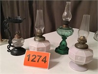 4 Small Kerosene Lamps