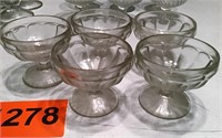 5 Clear Glass Sherbet Cups