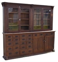 Large Country Store Two Piece Cabinet