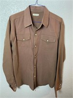 Vintage Pearl Snap Western Shirt Brown