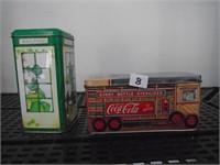 2 Tins Coca Cola 7" /Irland Bank 6"