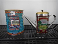 Maxwell House Tin / Olive  Oil  Metal Jug Italy