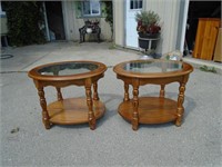 2 28 " X 22" x 20" End Tables with Glass Top