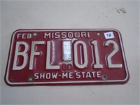 Missouri Licence Plate