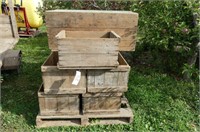 Skid of Wooden Orchard Boxes