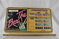 Salem Cigarettes Price Board