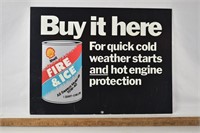 Shell Fire & Ice Advertising Sign Cardboard