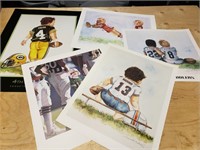 (5) NFL FOOTBALL LEGENDS PRINTS "Toddlers" Series
