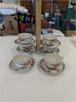 Japanese Lusterware 8 Cups & Saucers
