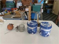 Blue & White and Glassware Lot
