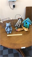 Wind chime, birdhouse, and more