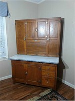 1919 Sellers Oak Hooiser Style Kitchen Cabinet
