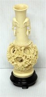 Hand-Carved Chinese Puzzle Ball Vase