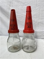 2 x Caltex RPM tops & genuine 500ml oil bottles