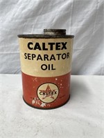 Caltex separator oil quart tin