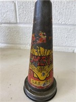 Early Shell tin oil bottle top