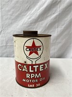 Caltex RPM quart oil tin