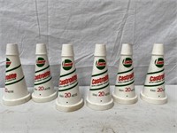 6 x Catrol castrolite oil bottle tops & caps