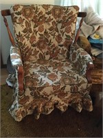 Vintage floral tapestry chair