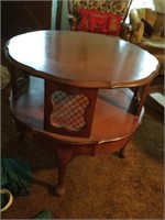 Antique decorative table  25” H 27 Round