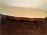 Antique marble top coffee table 15 inches high 47