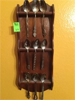 Decorative spoon rack with nine spoons