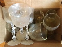 Box full of miscellaneous glassware