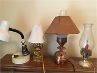 Four  small lamps