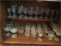 Miscellaneous glassware contents of cabinet