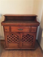 Decorative wooden cabinet with drawer and doors