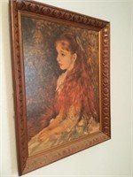 Picture of little girl with wooden frame