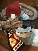 Large stack of throw rugs mostly new