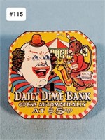 Daily CircusColorful Tin Litho Pocket Coin Bank