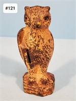 Owl w/ Book Cast Iron Coin Bank