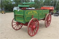 Horse Drawn Wooden Wheel Grain Wagon