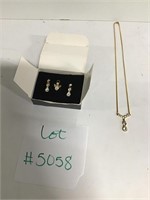 Avon necklace, earrings, and pendant