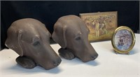 Dog bookends, dog picture
