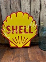 Embossed Shell oil tin sign - not old