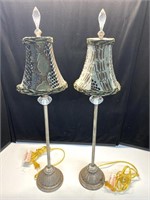 Two skinny tall lamps 28” tall
