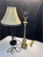 Two lamps, one with shade