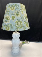 White owl lamp with shade