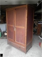 26" x 50" x 79" tall wood closet w/ 2 doors &