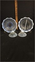 Opalescent Hobnail Moonstone Dishes