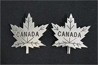 2 Pcs Canada Maple Leaf Lapel Pins 2"
