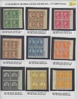 US Stamps #632/642 Plate Blocks 4th Bureau Issue,