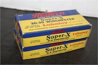 2 BOXES OF WESTERN SUPER X 30-30 WINCHESTER AMMO